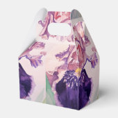 Mooie Paarse Iris Bloemige Verjaardagstaart Favori Bedankdoosjes (Achterkant)