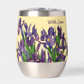 Mooie Paarse Iris & Boter Gele Waterverf (Voorkant)