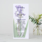 Mooie Paarse Iris Bruiloftsprogramma Programmakaart (Staand voorkant)