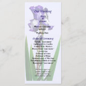 Mooie Paarse Iris Bruiloftsprogramma Programmakaart (Voorkant)