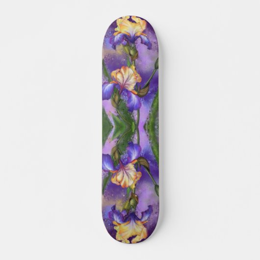 Mooie Paarse Iris Flower Skateboard (Voorkant)