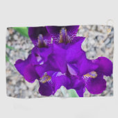 Mooie paarse iris golfhanddoek (Horizontaal)