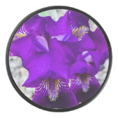 Mooie paarse iris hockey puck (Voorkant)
