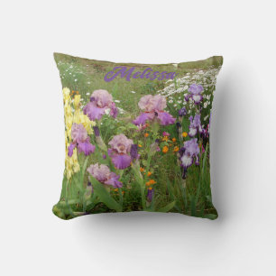 Mooie paarse Iris Irissen bloem bloemen Tuin Kussen