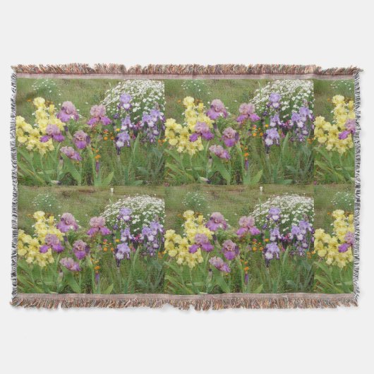 Mooie Paarse Iris Irissen bloementuin Deken (Voorkant)
