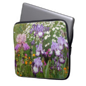 Mooie Paarse Iris Irissen bloementuin Laptop Sleeve (Voorkant Links)