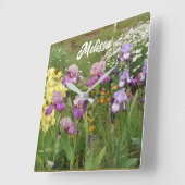 Mooie Paarse Iris Irissen bloementuin Vierkante Klok (Hoek)