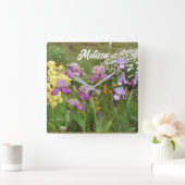 Mooie Paarse Iris Irissen bloementuin Vierkante Klok (Huis)