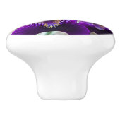 Mooie paarse iris keramische knop (Zijkant)