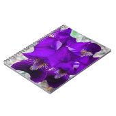 Mooie paarse iris notitieboek (Linkerzijde)