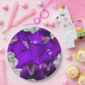 Mooie paarse iris papieren bordje (Feest)