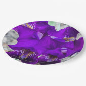 Mooie paarse iris papieren bordje (Gekanteld)