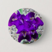 Mooie paarse iris ronde button 5,7 cm (Voorkant)