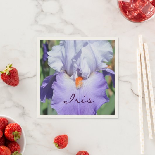 Mooie paarse iris servetten (Insitu)