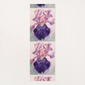 Mooie Paarse Iris Waterverf Floral Yoga Mat (Achterkant)