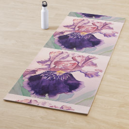 Mooie Paarse Iris Waterverf Floral Yoga Mat