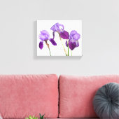 Mooie paarse irisbloemen bloemenkunst canvas afdruk (Insitu (Woonkamer))