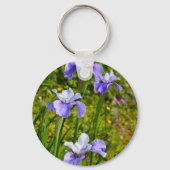 Mooie paarse irisbloemen sleutelhanger (Voorkant)