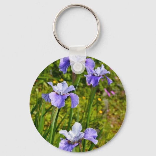 Mooie paarse irisbloemen sleutelhanger (Voorkant)