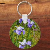 Mooie paarse irisbloemen sleutelhanger (Voorkant)