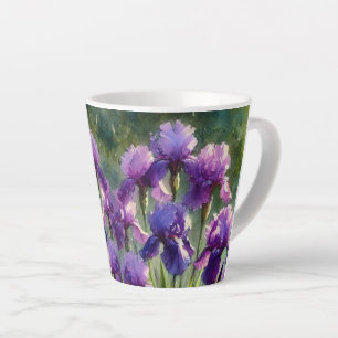 Mooie Paarse Irissen Bloemige Koffie / Latte Mok