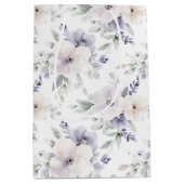 Mooie Paarse Ivoor Lavendel Bloemen Bruidsdouche Medium Cadeauzakje (Voorkant)