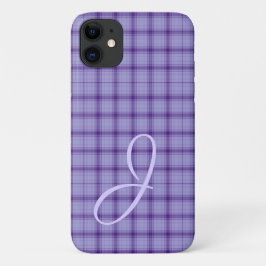 Mooie paarse karos met monogram iPhone hoes