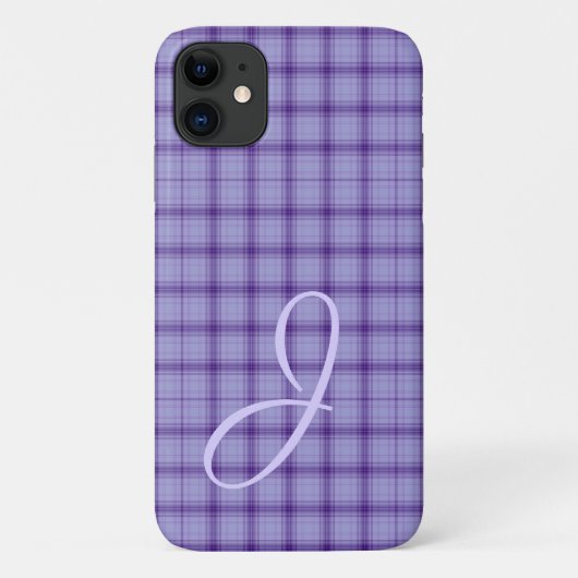 Mooie paarse karos met monogram iPhone hoes (Achterkant)