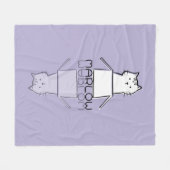 Mooie Paarse Kat Reflectie Doodle Aangepaste Naam Fleece Deken (Voorkant (Horizontaal))