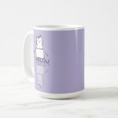 Mooie Paarse Kat Reflectie Doodle Aangepaste Naam Koffiemok (Voorkant links)