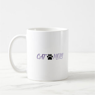 Mooie Paarse Kattenmoeder Pootafdruk Koffiemok K
