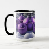Mooie Paarse Kerstversieringen Koffie Mok (Links)