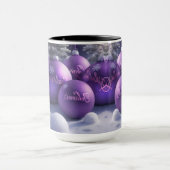 Mooie Paarse Kerstversieringen Koffie Mok (Midden)