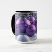 Mooie Paarse Kerstversieringen Koffie Mok (Voorkant links)