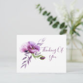 Mooie Paarse klaprozen "Denken aan jou" Briefkaart (Staand voorkant)