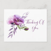 Mooie Paarse klaprozen "Denken aan jou" Briefkaart (Voorkant)