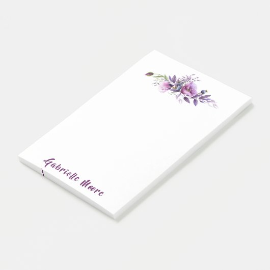 Mooie Paarse klaprozen naam ingeschreven Post-it® Notes (Schuin)