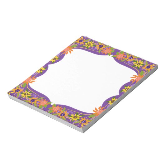 Mooie Paarse Kleine Bloemen Die Je Aangepast Krijg Notitieblok (Linkerzijde)