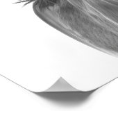 Mooie paarse kop portret zwart wit poster (Hoek)