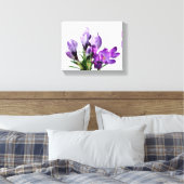 Mooie paarse krokus bloemige moderne bloemige digi canvas afdruk (Insitu (Slaapkamer))