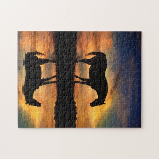 Mooie paarse kunst legpuzzel (Horizontaal)