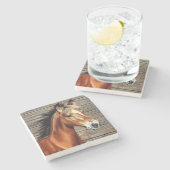 Mooie paarse kunst stenen onderzetter (Zijkant)