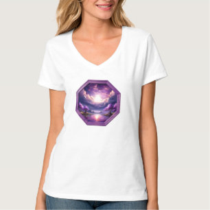 Mooie Paarse Landschapslijst Met Reflecties T-shirt