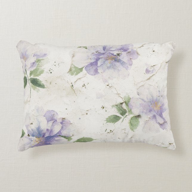 Mooie Paarse Lavendel Bloemen Accent Kussen (Voorkant)