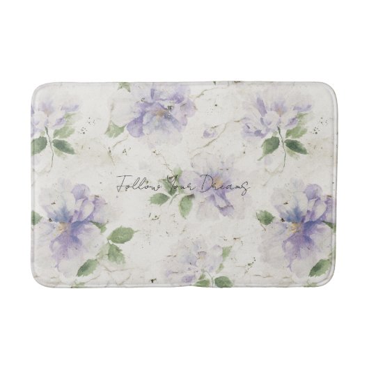 Mooie Paarse Lavendel Bloemen Badmat (Voorkant)