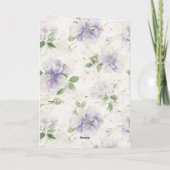 Mooie Paarse Lavendel Bloemen Kaart (Achterkant)