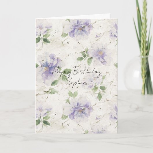 Mooie Paarse Lavendel Bloemen Kaart (Voorkant)