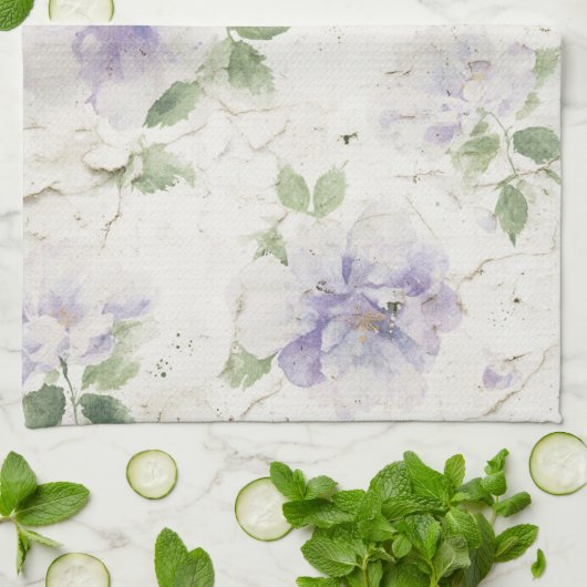 Mooie Paarse Lavendel Bloemen Theedoek (Gevouwen)