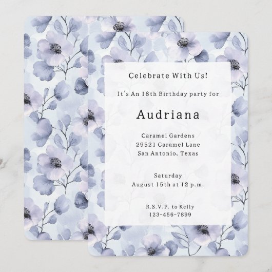 Mooie Paarse Lavendel Bloemen Verjaardag  Kaart (Voorkant / Achterkant)