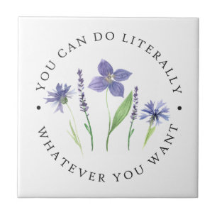 Mooie Paarse & Lavendel Waterverf Wilde Bloem Tegeltje